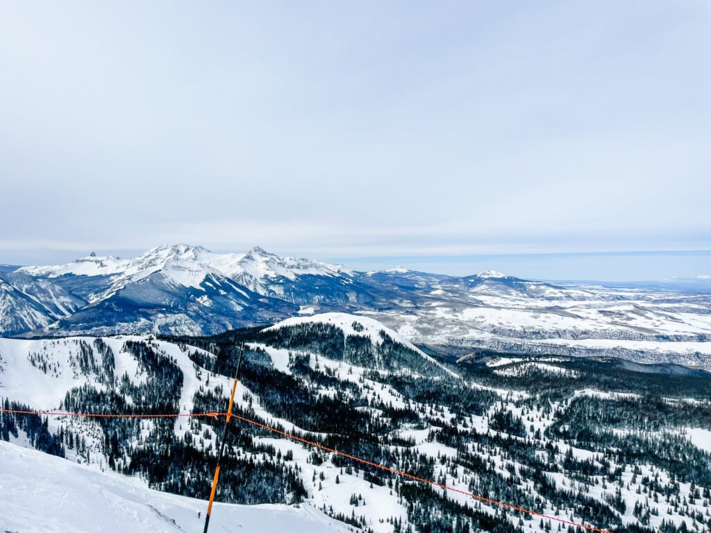 Sweeping mountain views of the ski slopes of Telluride