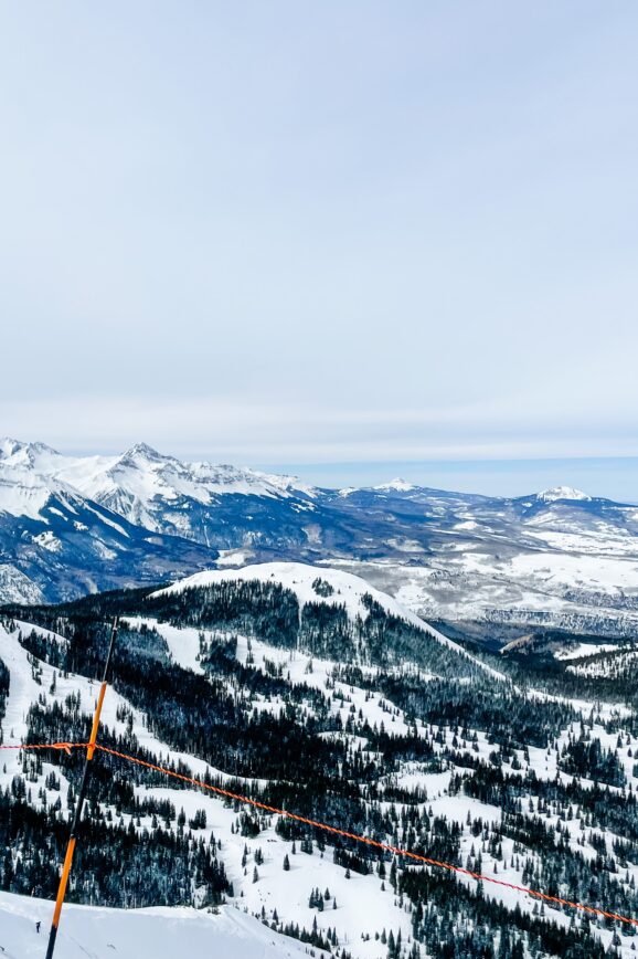 Sweeping mountain views of the ski slopes of Telluride, Colorado